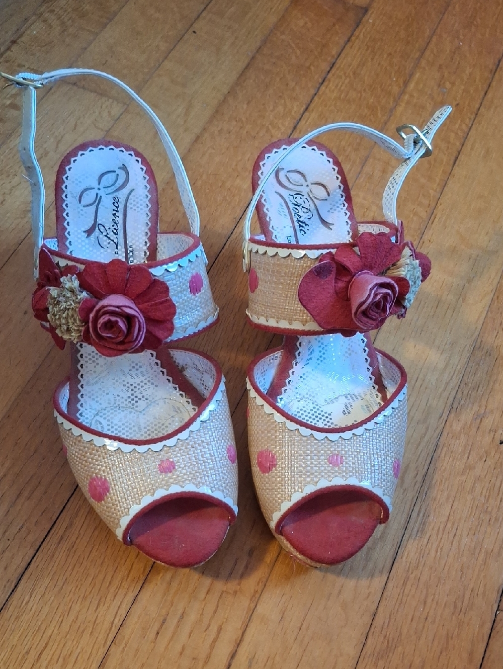 Chic/ Romantic Wedges with Red Rose Accents